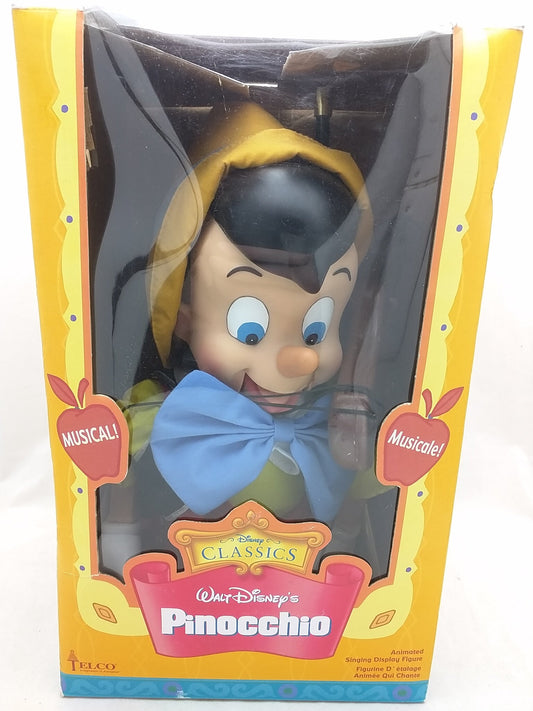 Animated Pinocchio Disney Singing Telco Christmas Marionette Puppet Display W/ Box