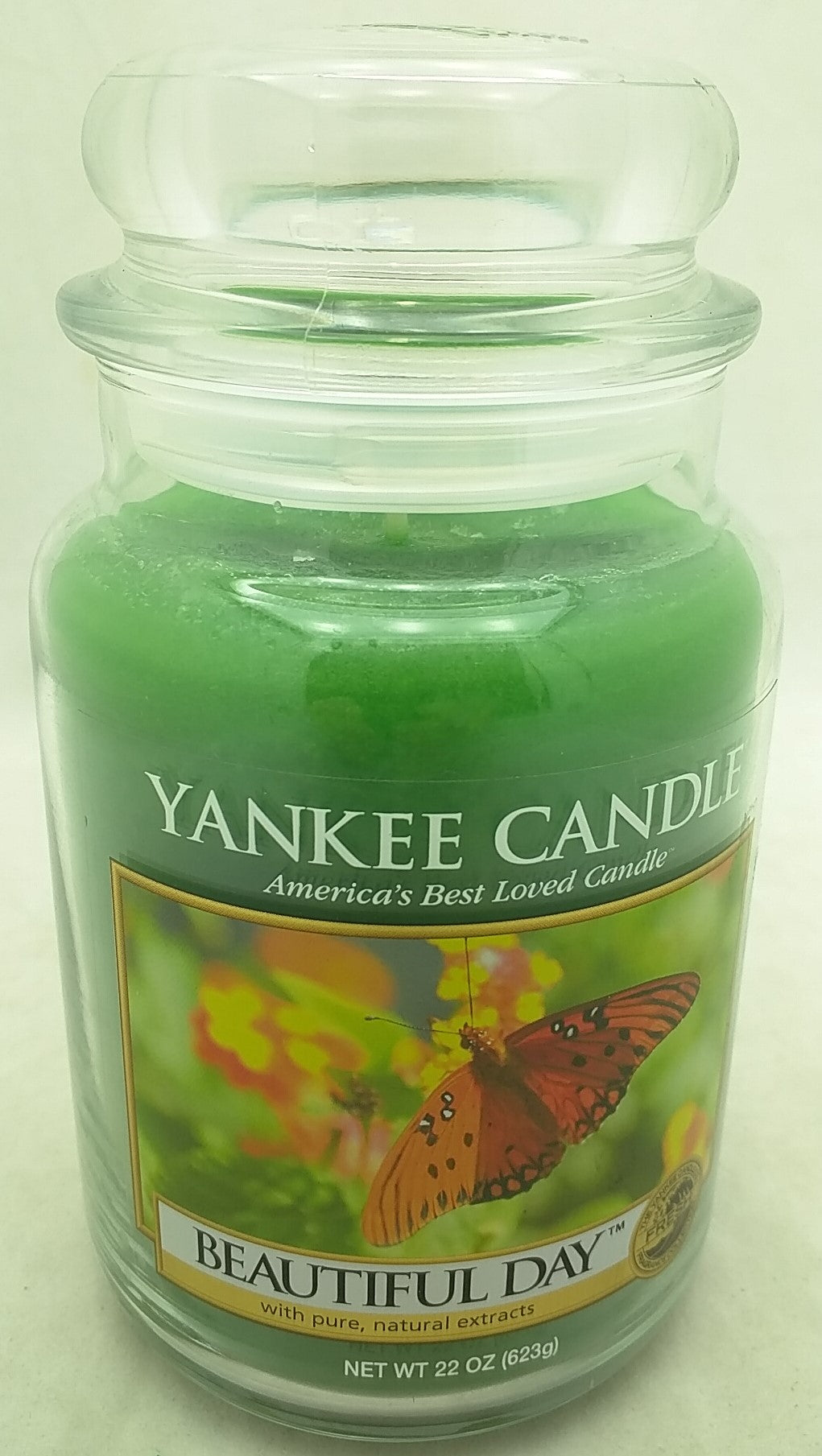 Beautiful Day 22 Oz Jar Yankee Candle Festive Unused Green