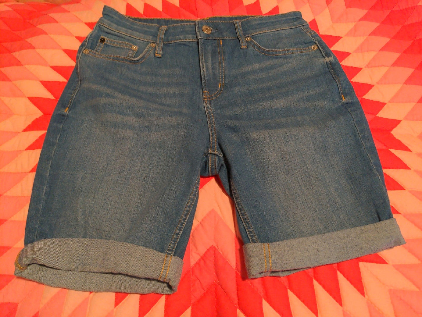 6 Calvin Klein Womens Shorts Bermuda Medium Blue Denim Regular  Used