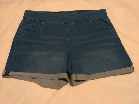 XXL/20 Time&Tru Womens Shorts Museum blue no zipper stretch Plus  Used
