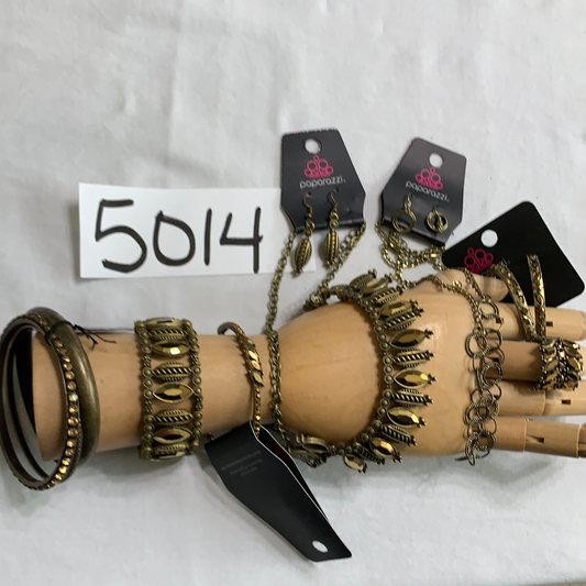 New 5014 Jewelry Lot 7pc Antique Brass Paparazzi Set