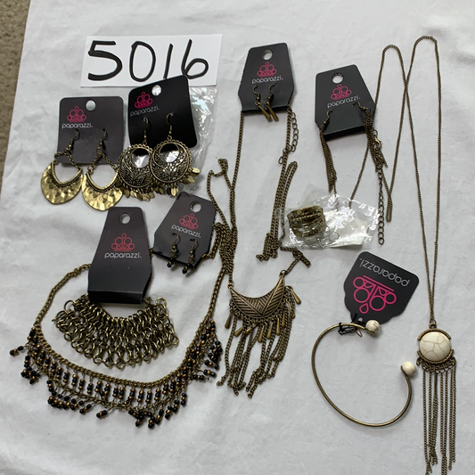 5016 New Jewelry Lot 8pc Antique Brass Paparazzi Earrings